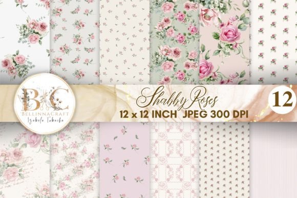 Download Shabby Chic Rose Pink Digital Paper - Digital paper Collection