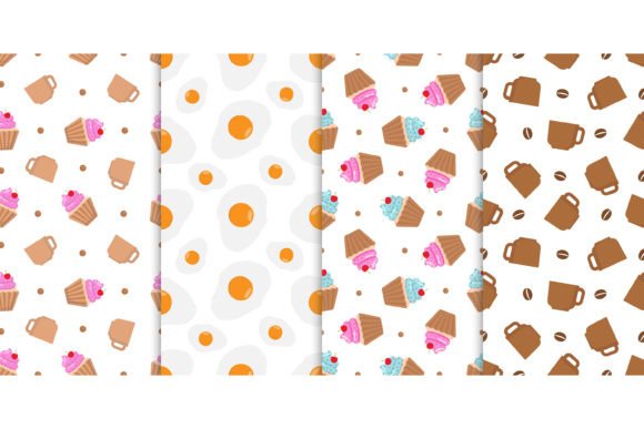 Download Cupcake, Chicken Omelet, Coffee Pattern - Coffee pattern Collection