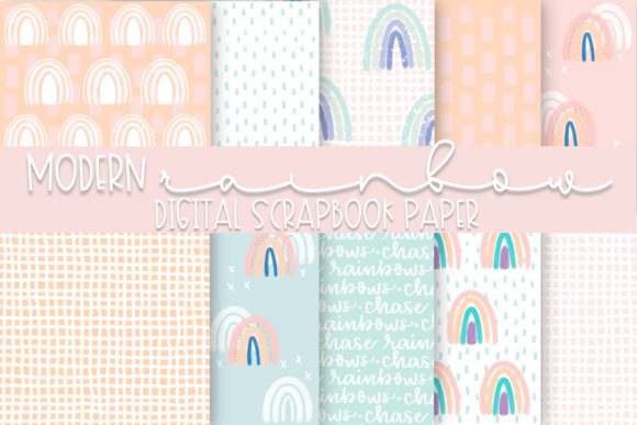 Download Modern Rainbows Digital Paper - Digital paper Collection