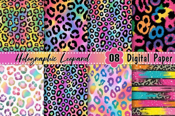 Download Holographic Leopard Digital Paper - Digital paper Collection