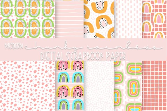 Download Modern Chunky Rainbows Digital Paper - Digital paper Collection