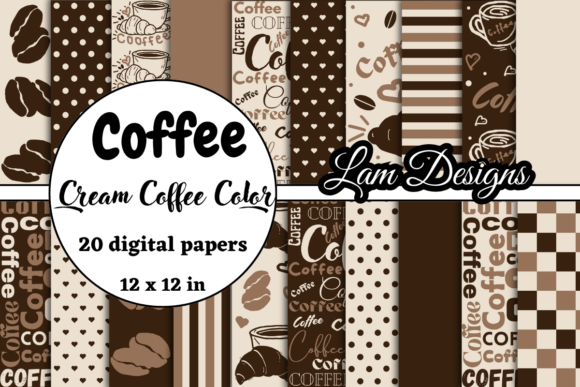 Download Hand-drawn Coffee Digital Papers - Digital paper Collection