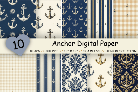 Download Anchor Digital Paper Pack, Classic - Digital paper Collection