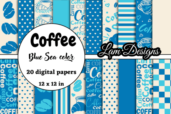Download Hand-drawn Coffee Digital Papers - Digital paper Collection
