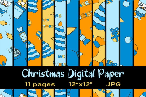 Download 11 Christmas Digital Paper Pack - Digital paper Collection