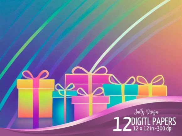 Download Birthday Presents on Gradient Background - Birthday Collection