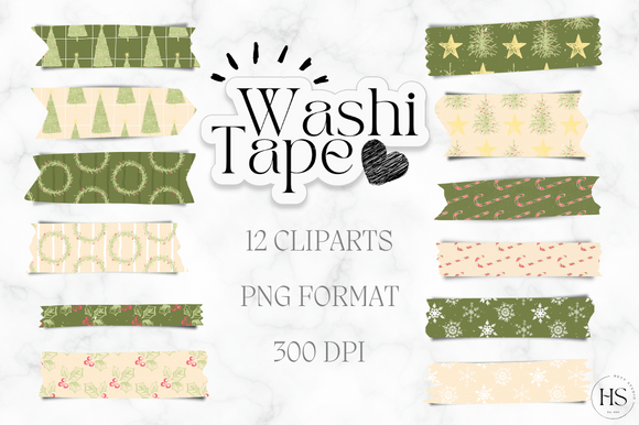 Download 12 Pastel Christmas Washi Tape Bundle - Pastel christmas Collection