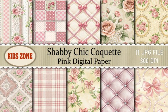 Download Shabby Chic Coquette Pink Digital Paper - Digital paper Collection