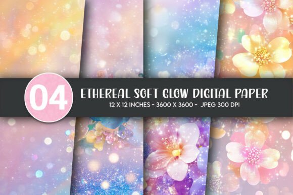 Download Ethereal Soft Glow Digital Paper - Digital paper Collection
