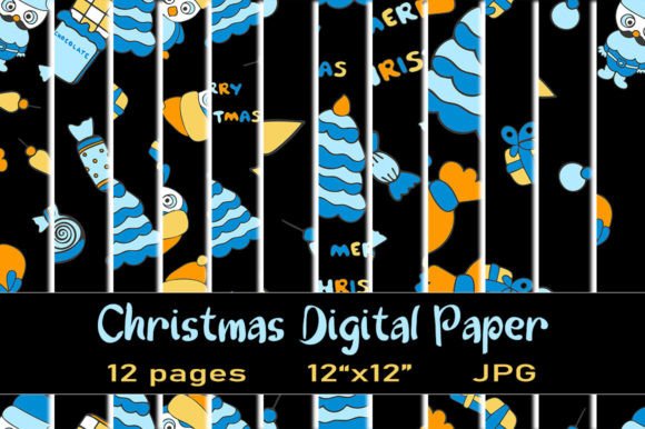 Download 12 Christmas Digital Paper Pack - Digital paper Collection