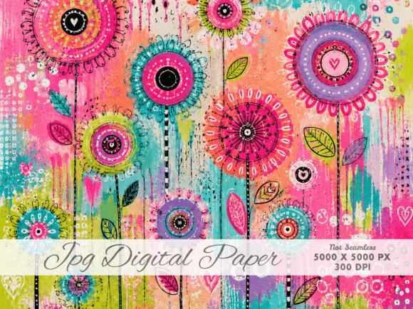 Download Flower Pop Abstract Digital Paper JPG - Digital paper Collection