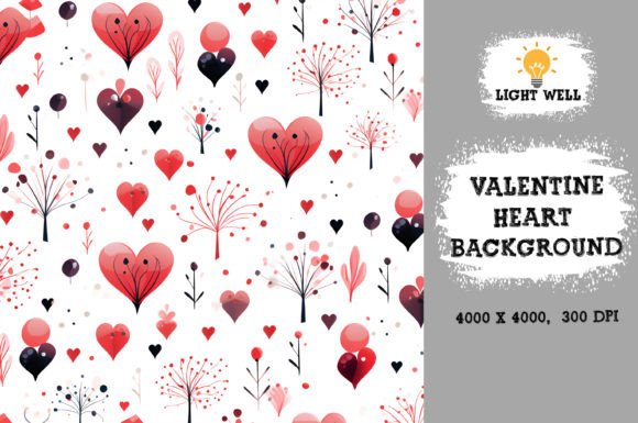 Download Valentine Heart Background Digital Paper - Digital paper Collection