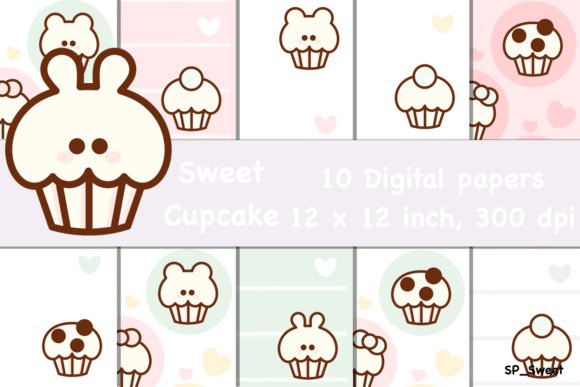 Download Sweet Cupcake Digital Paper Pack - Cupcake Collection