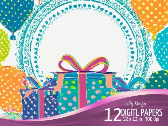 Download Colorful Birthday Presents Stamping - Birthday Collection