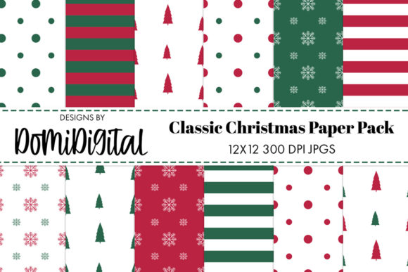 Download Classic Christmas Digital Paper Pack - Digital paper Collection