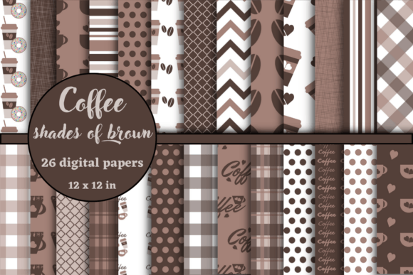 Download Shades of Brown Coffee Digital Papers - Digital paper Collection