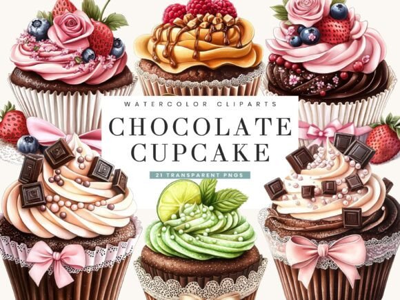 Download Chocolate Cupcake Clipart Bundle - Premium Bundle