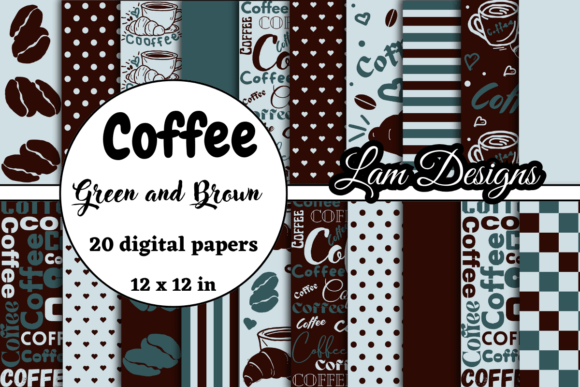 Download Hand-drawn Coffee Digital Papers - Digital paper Collection