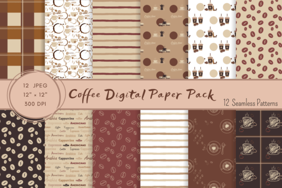 Download Coffee Digital Paper Pack - Digital paper Collection