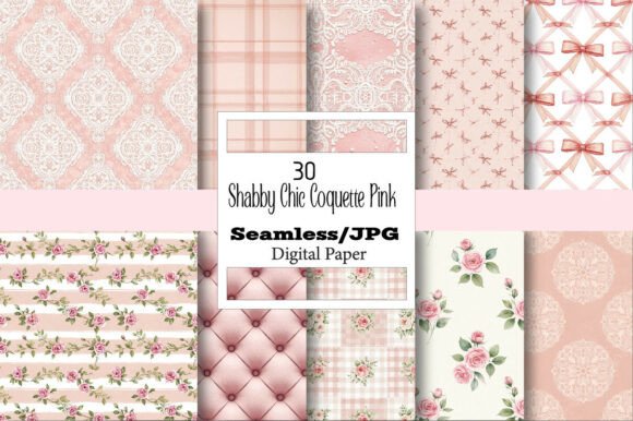 Download Shabby Chic Coquette Pink Digital Paper - Digital paper Collection