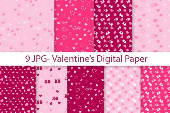 Download Valentine Digital Paper - Digital paper Collection