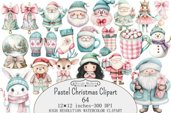 Download Pastel Christmas Clipart - Pastel christmas Collection