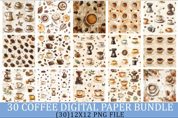 Download Coffee Digital Paper Bundle - Digital paper Collection