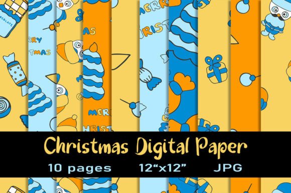 Download 10 Christmas Digital Paper Pack - Digital paper Collection