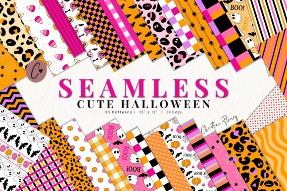 Download 30 Seamless Cute Halloween Digital Paper - Digital paper Collection