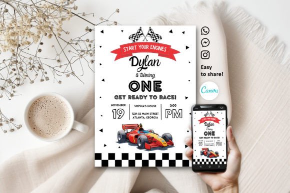 Download Racing Car Birthday Invitation Template - Birthday Collection