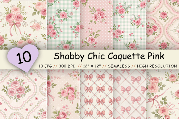Download Shabby Chic Coquette Pink Digital Paper - Digital paper Collection