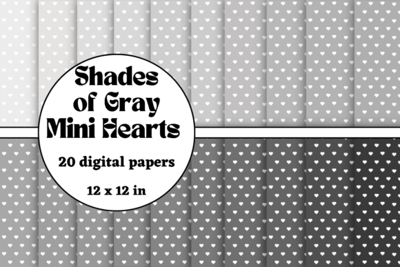 Download Shades of Gray Mini Hearts Digital Paper - Digital paper Collection