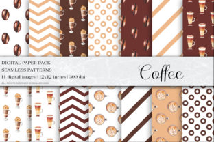 Download Watercolor Coffee Digital Papers - Digital paper Collection