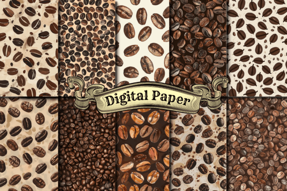Download Watercolor Coffee Digital Paper - Digital paper Collection