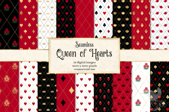 Download Queen of Hearts Digital Paper - Digital paper Collection