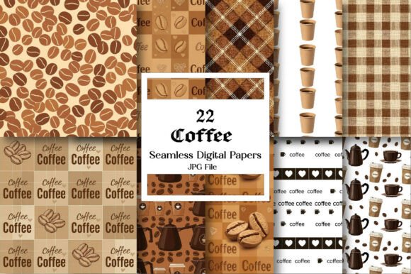 Download Coffee Digital Paper Set - Digital paper Collection