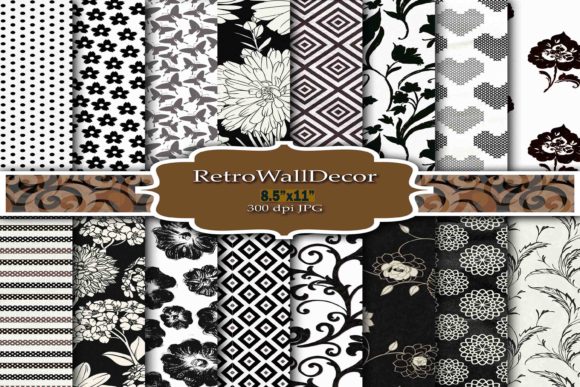 Download Black and White Digital Paper Pack 8.5 - Digital paper Collection