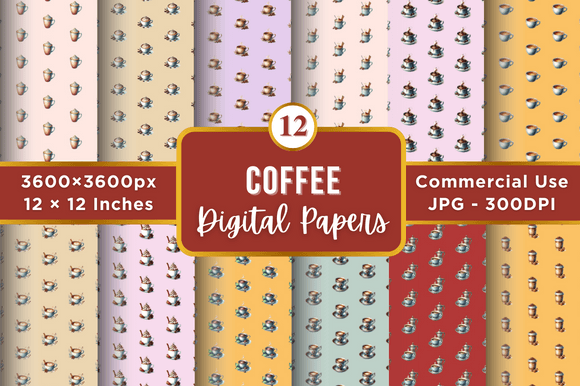 Download Coffee Digital Paper Patterns - Digital paper Collection
