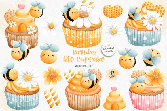 Download Birthday Bee Cupcake, Bee Cupcake - Cupcake Collection