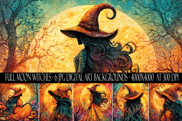 Download Full Moon Witch Background Art Papers - Full moon Collection