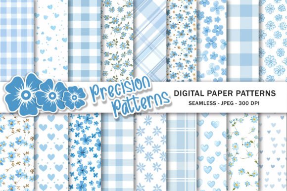 Download Baby Blue Digital Paper Set - Digital paper Collection