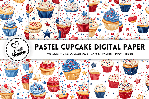 Download Pastel Cupcake Digital Paper - Cupcake Collection