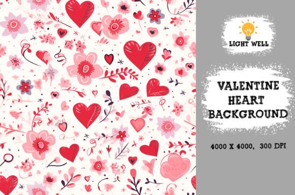 Download Valentine Heart Background Digital Paper - Digital paper Collection