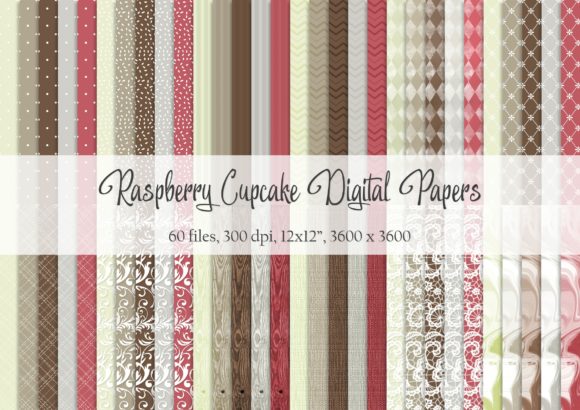 Download Raspberry Cupcake Digital Paper - Cupcake Collection