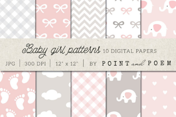 Download Baby Girl Patterns Pink Digital Paper - Digital paper Collection