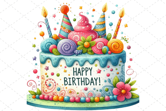 Download Watercolor Birthday Cake Clipart - Birthday Collection