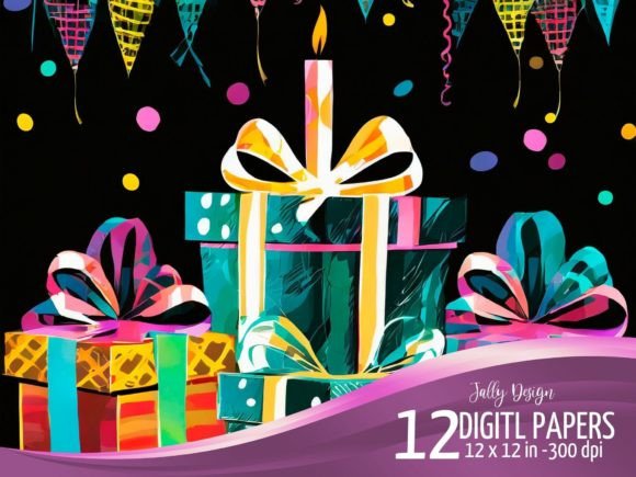Download Birthday Presents on Dark Background - Birthday Collection