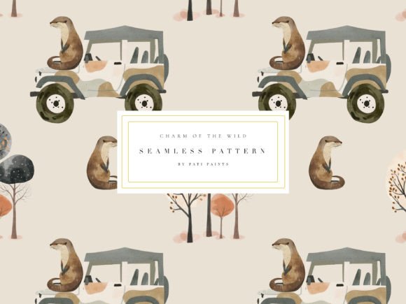 Download Watercolor Safari Animal Digital Paper - Digital paper Collection