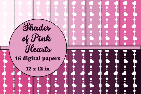 Download Shades of Pink Hearts Digital Paper - Digital paper Collection