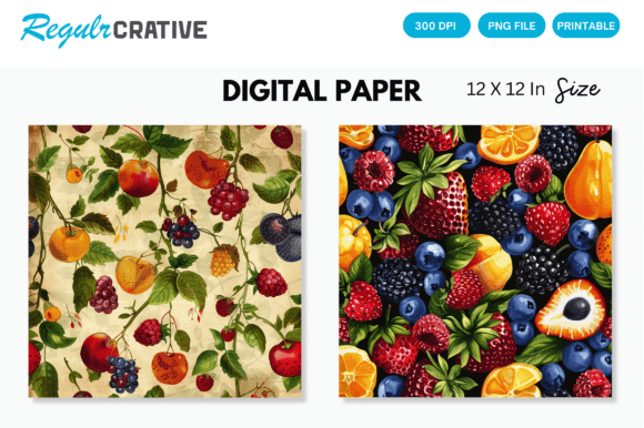 Download Fruit and Vegetable Digital Paper - Digital paper Collection